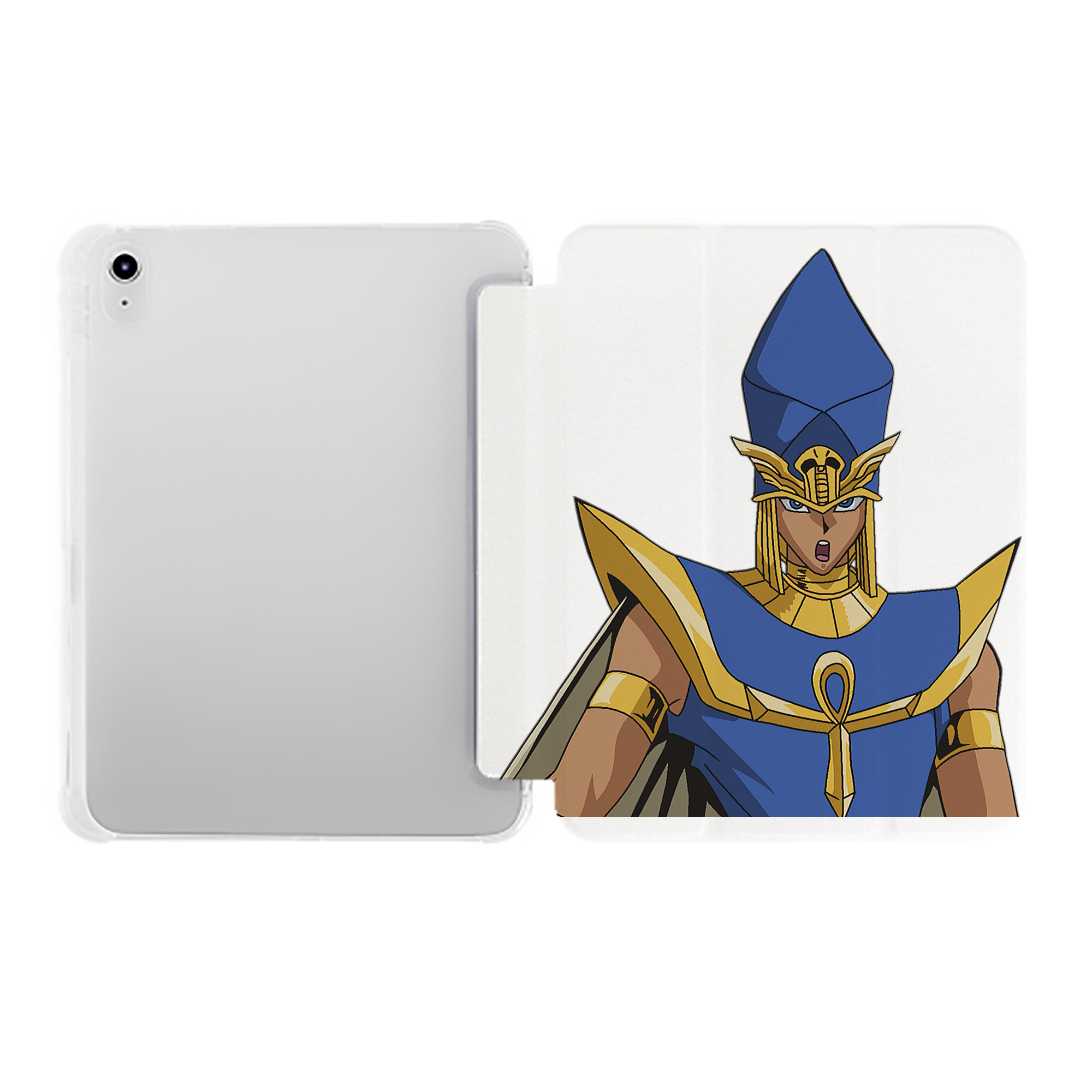 （画像用） 遊☆戯☆王 Yu-Gi-Oh! IPad ケース ペン収納付き 三つ折りスタンド PUレザー×シリコン 対応機種9.5/10.5/10.9インチ